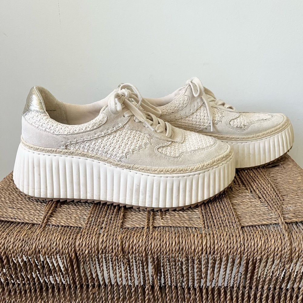 Dolce Vita Shoes Women’s 8 Dandi Woven Lace Up Platform Sneakers